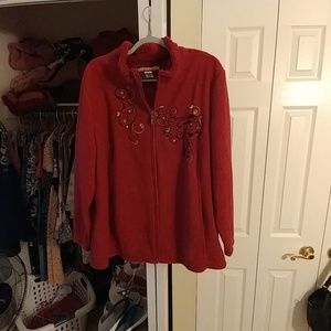 Fleece zippered sweatshirt